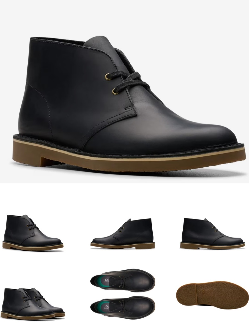 Clarks Shelton Chukka Boots Black. Size 11.